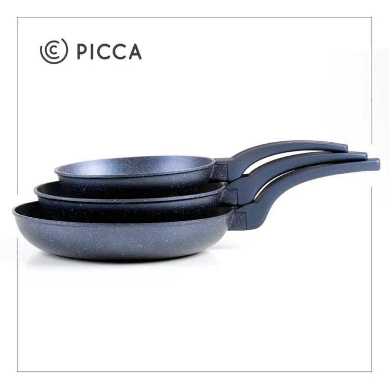 Juego de Sartenes PICCA Termo | 3 Piezas 20, 24, 28cm | Antiadherente XYLAN Plus 4.5 mm de espesor| Color Negro