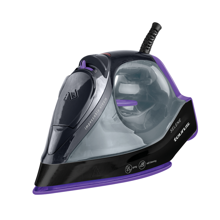 Plancha Con Vapor TAURUS | SELENE | Color Negro-Morado