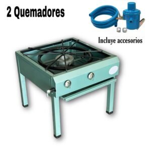 Estufa industrial | 1 Hornilla | 2 Quemadores | Extra Grande | Con Accesorios