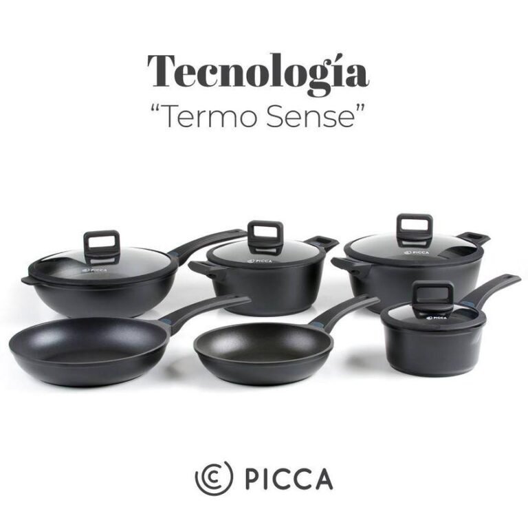 Bateria de Cocina PICCA 10 Piezas Antiadherente XYLAN Plus | TERMO SENSE Negro Matte