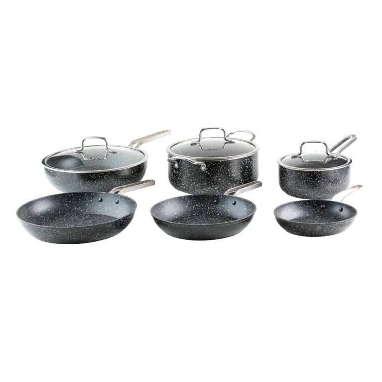 Bateria de Cocina PICCA Venecia | Antiadherente Mega Piedra 9 Piezas | Color Negro