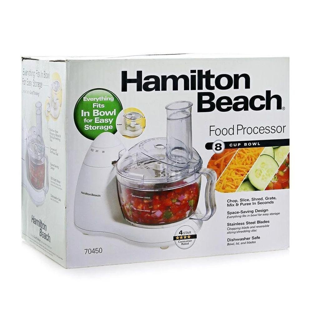 Procesador de alimentos HAMILTON BEACH | 300 Watts | 8 Tazas | Color Blancos