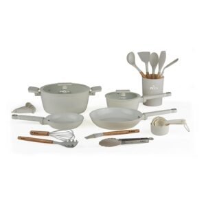 Bateria De Cocina | PICCA Fiori | 26 Pieza |Color Crema