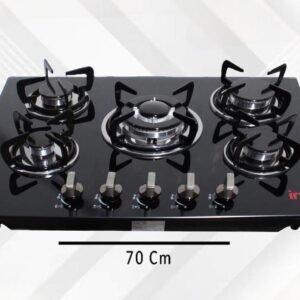 Estufa Empotrable IML ECOCINA de Gas | 5 hornilla | Vidrio Templado | Parrilla de Hierro Fundido