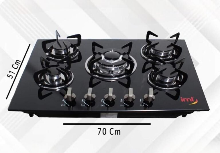 Estufa Empotrable IML ECOCINA de Gas | 5 hornilla | Vidrio Templado | Parrilla de Hierro Fundido