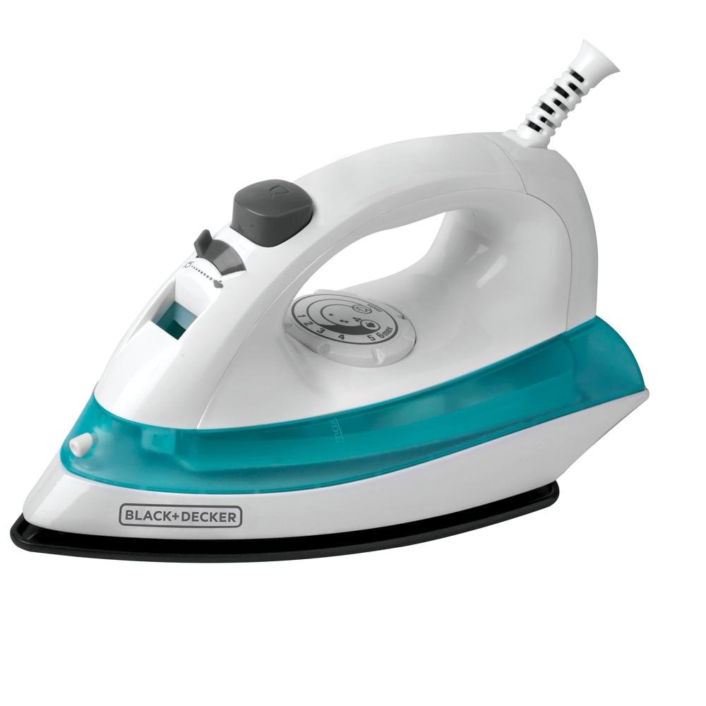 Plancha BLACK AND DECKER | Con Vapor | 1100 W | Blanco y Celeste
