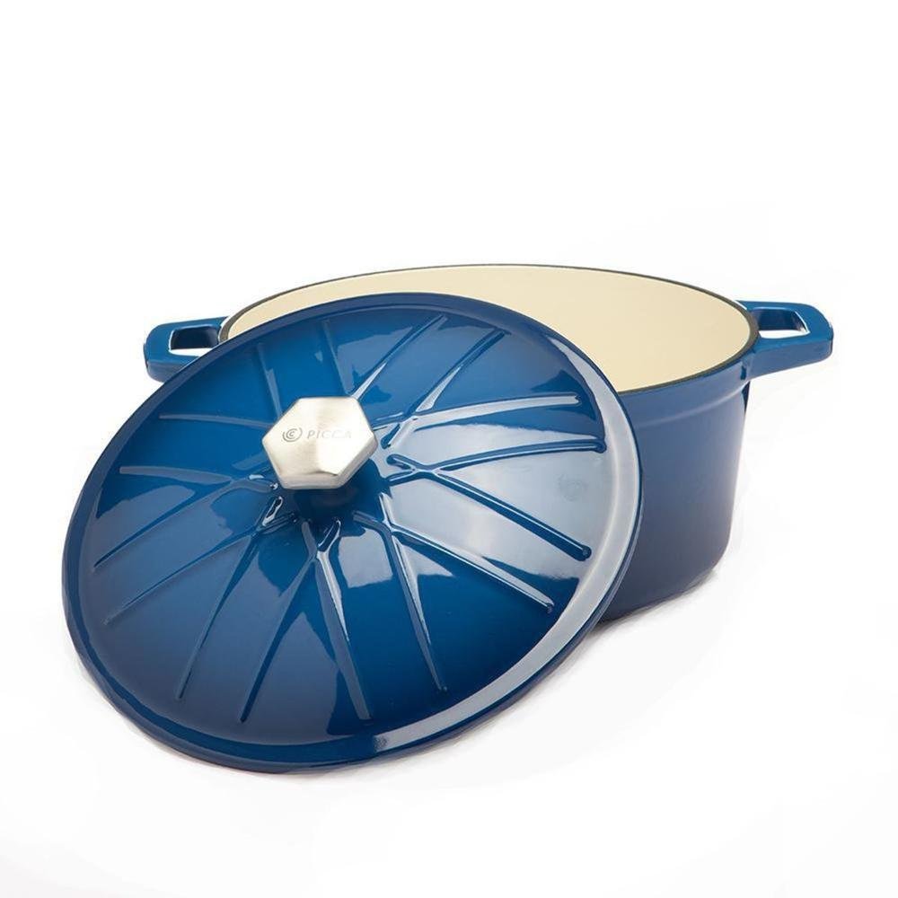 Olla con Tapa Hierro Fundido | PICCA Forno| 28 cm | Color Azul