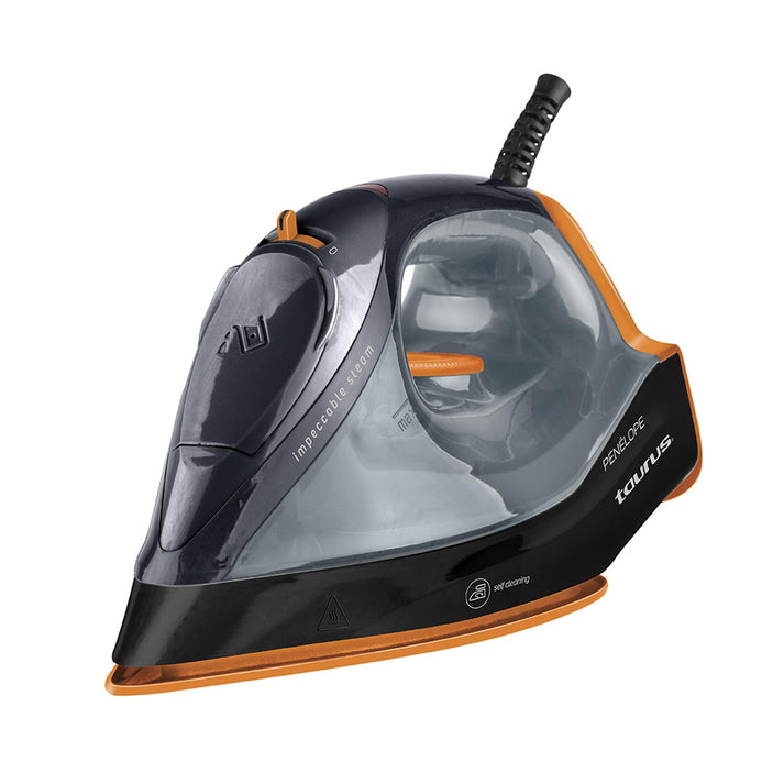 Plancha Con Vapor TAURUS | PENELOPE | Color Negro-Naranja