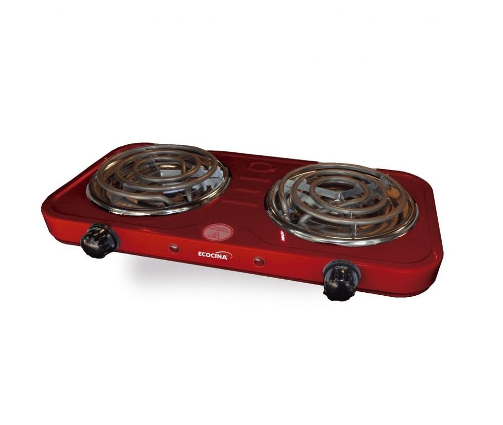 Estufa Eléctrica ECOCINA | 2 Hornillas | ROJO 1000W