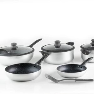 Batería de Cocina PICCA 9 Piezas | ROMA color Negro y Plata