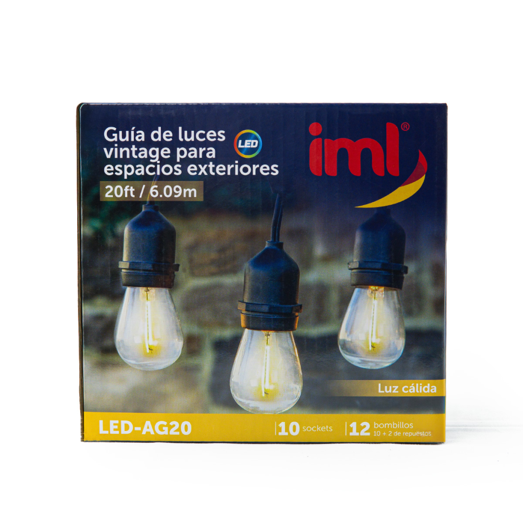 Guía De Luces LED | Vintage para exterior | IML | 6.09 Metros