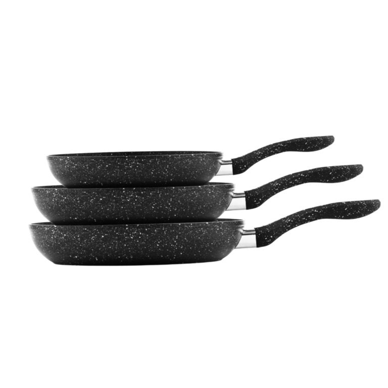 Juego de Sartenes PICCA Milan | 3 Piezas 20, 24, 28cm | Marml 4.0 mm de Espesor | Color Negro