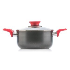 Olla PICCA 18 cm con Tapadera | Color Negro con Puntos Rojos | PI0018OTN